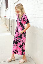 Load image into Gallery viewer, Spring Vibes Black Floral Print Ruffle Sleeve Wide Leg Jumpsuit
