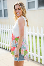 Load image into Gallery viewer, Feeling Femme Beige Patchwork Notched Neck Shark bite Top