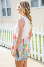 Load image into Gallery viewer, Feeling Femme Beige Patchwork Notched Neck Shark bite Top