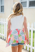 Load image into Gallery viewer, Feeling Femme Beige Patchwork Notched Neck Shark bite Top