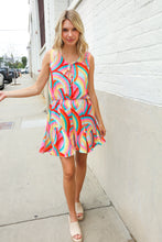 Load image into Gallery viewer, Find Love Multicolor Neck Ribbon Tie Bow Flare Hem Romper