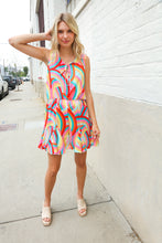 Load image into Gallery viewer, Find Love Multicolor Neck Ribbon Tie Bow Flare Hem Romper