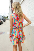 Load image into Gallery viewer, Find Love Multicolor Neck Ribbon Tie Bow Flare Hem Romper