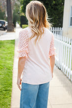 Load image into Gallery viewer, Adorable You Peach French Terry Lace Sleeve Top