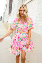 Load image into Gallery viewer, Beautiful You Rose Floral Print Ric Rack Trim Babydoll Dress