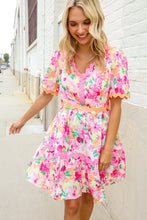 Load image into Gallery viewer, Beautiful You Rose Floral Print Ric Rack Trim Babydoll Dress