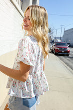 Load image into Gallery viewer, Feeling Femme Ivory Ribbon Bow Tie Folded Puff Sleeve Top