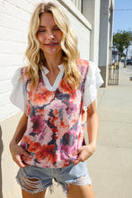 Load image into Gallery viewer, You Got This Floral Hacci TwoFer Short Ruffle Sleeve Blouse