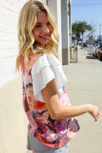 Load image into Gallery viewer, You Got This Floral Hacci TwoFer Short Ruffle Sleeve Blouse