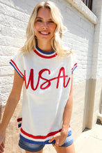 Load image into Gallery viewer, Holiday Ready Red/White & Blue USA Embroidery Dolman Top