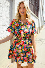 Load image into Gallery viewer, Sunny Days Floral Print Smocked Waist Back Neck Button Romper