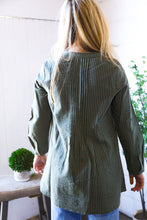Load image into Gallery viewer, Read Between the Lines Olive Button Cotton Tunic