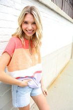 Load image into Gallery viewer, Lock Eyes Coral Notched Neck Drop Shoulder Sweater Top