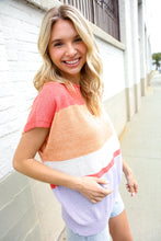 Load image into Gallery viewer, Lock Eyes Coral Notched Neck Drop Shoulder Sweater Top