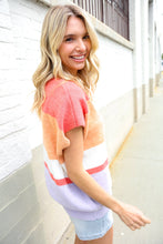 Load image into Gallery viewer, Lock Eyes Coral Notched Neck Drop Shoulder Sweater Top