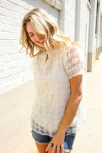 Load image into Gallery viewer, Classy Chic Ivory Swiss Dot Chiffon Button Yoke Lined Blouse