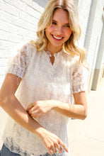 Load image into Gallery viewer, Classy Chic Ivory Swiss Dot Chiffon Button Yoke Lined Blouse