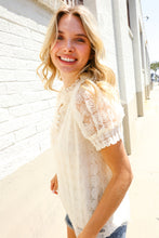 Load image into Gallery viewer, Classy Chic Ivory Swiss Dot Chiffon Button Yoke Lined Blouse