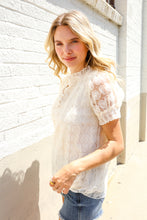 Load image into Gallery viewer, Classy Chic Ivory Swiss Dot Chiffon Button Yoke Lined Blouse