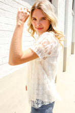 Load image into Gallery viewer, Classy Chic Ivory Swiss Dot Chiffon Button Yoke Lined Blouse