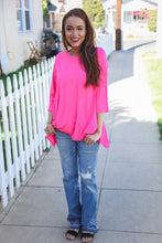 Load image into Gallery viewer, Be Bold Hot Pink Glitter Stud Scarf Hem Top