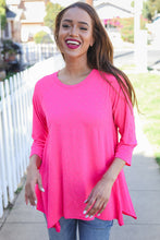 Load image into Gallery viewer, Be Bold Hot Pink Glitter Stud Scarf Hem Top