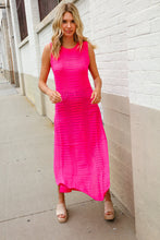 Load image into Gallery viewer, The Perfect Find Hot Pink Pointelle Sleeveless Side Slit Midi Coverup