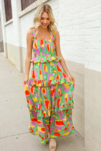 Load image into Gallery viewer, Sunny Days Abstract Print Tiered Ruffle Smocked Sleeveless Maxi