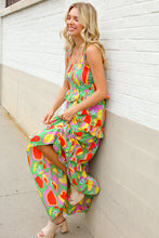 Load image into Gallery viewer, Sunny Days Abstract Print Tiered Ruffle Smocked Sleeveless Maxi