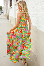 Load image into Gallery viewer, Sunny Days Abstract Print Tiered Ruffle Smocked Sleeveless Maxi