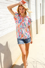 Load image into Gallery viewer, Perfect Find Ivory Floral Leaf Print Short Sleeve Babydoll Top