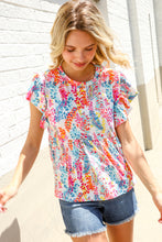 Load image into Gallery viewer, Perfect Find Ivory Floral Leaf Print Short Sleeve Babydoll Top