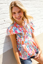 Load image into Gallery viewer, Perfect Find Ivory Floral Leaf Print Short Sleeve Babydoll Top