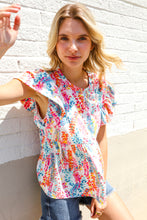 Load image into Gallery viewer, Perfect Find Ivory Floral Leaf Print Short Sleeve Babydoll Top