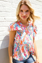 Load image into Gallery viewer, Perfect Find Ivory Floral Leaf Print Short Sleeve Babydoll Top