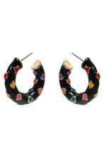 Load image into Gallery viewer, Designature New York - Clover Pattern Color Enamel Post Pin Hoop Earrings