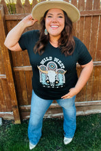 Load image into Gallery viewer, Black Cotton Wild West Graphic Tee