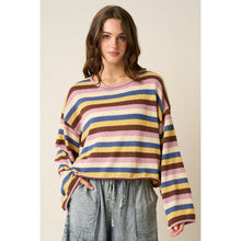 Load image into Gallery viewer, mittoshop - MULTICOLOR STRIPED SWEATER KNIT TOP