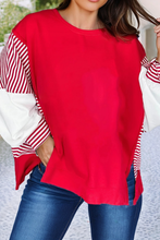Load image into Gallery viewer, Little Daisy Closet - LDC Striped Patchwork Sleeve Colorblock Sweatshirt