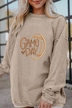 Load image into Gallery viewer, Suhkasana - Game Day Ribbed Oversized Sweatshirt with Embroidery