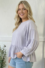 Load image into Gallery viewer, With Gentle Grace Lavender Cotton Blouse
