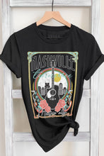 Load image into Gallery viewer, Black Cotton Nashville Graphic Knit Tee