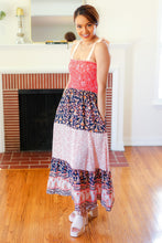 Load image into Gallery viewer, Vacay Vibes Orange Floral Smocked Tube Top Tiered Maxi Dress