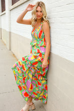 Load image into Gallery viewer, Sunny Days Abstract Print Tiered Ruffle Smocked Sleeveless Maxi