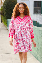 Load image into Gallery viewer, Let's Meet Up Red & Pink Paisley Drop Shoulder Kimono Dress