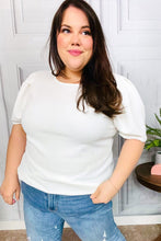 Load image into Gallery viewer, Stand Out White Crinkle Textured Woven Puff Sleeve Top