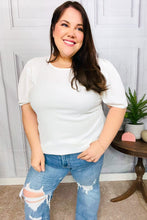 Load image into Gallery viewer, Stand Out White Crinkle Textured Woven Puff Sleeve Top