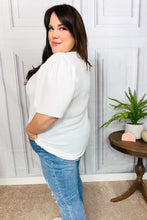 Load image into Gallery viewer, Stand Out White Crinkle Textured Woven Puff Sleeve Top