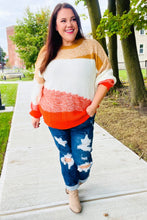Load image into Gallery viewer, Adorable You Camel & Orange Color Block Sweater