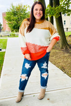 Load image into Gallery viewer, Adorable You Camel & Orange Color Block Sweater